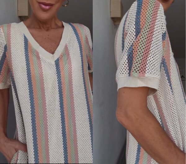 Vestido Crochet Rayas - Imagen 2