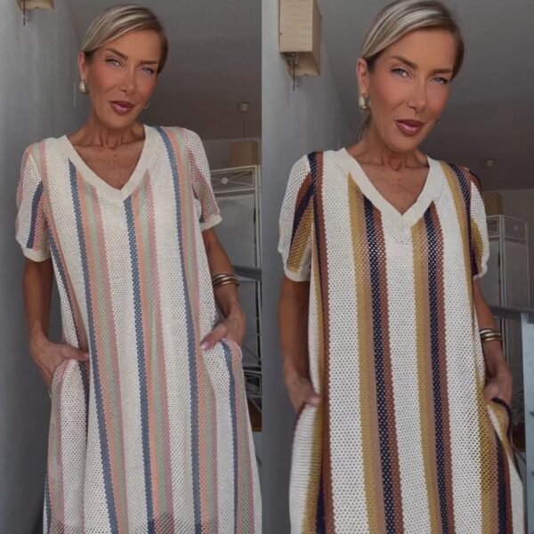 Vestido Crochet Rayas