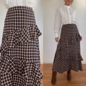Falda Cuadros Volantes