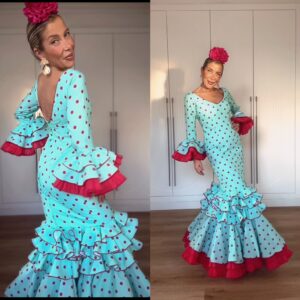 Traje Macu Verde Agua Lunar Fucsia