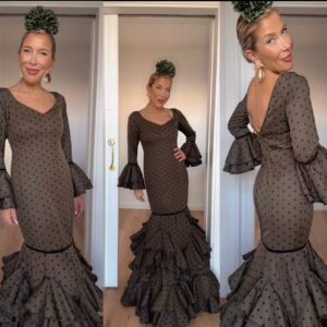 Traje Málaga Verde Caqui Lunar