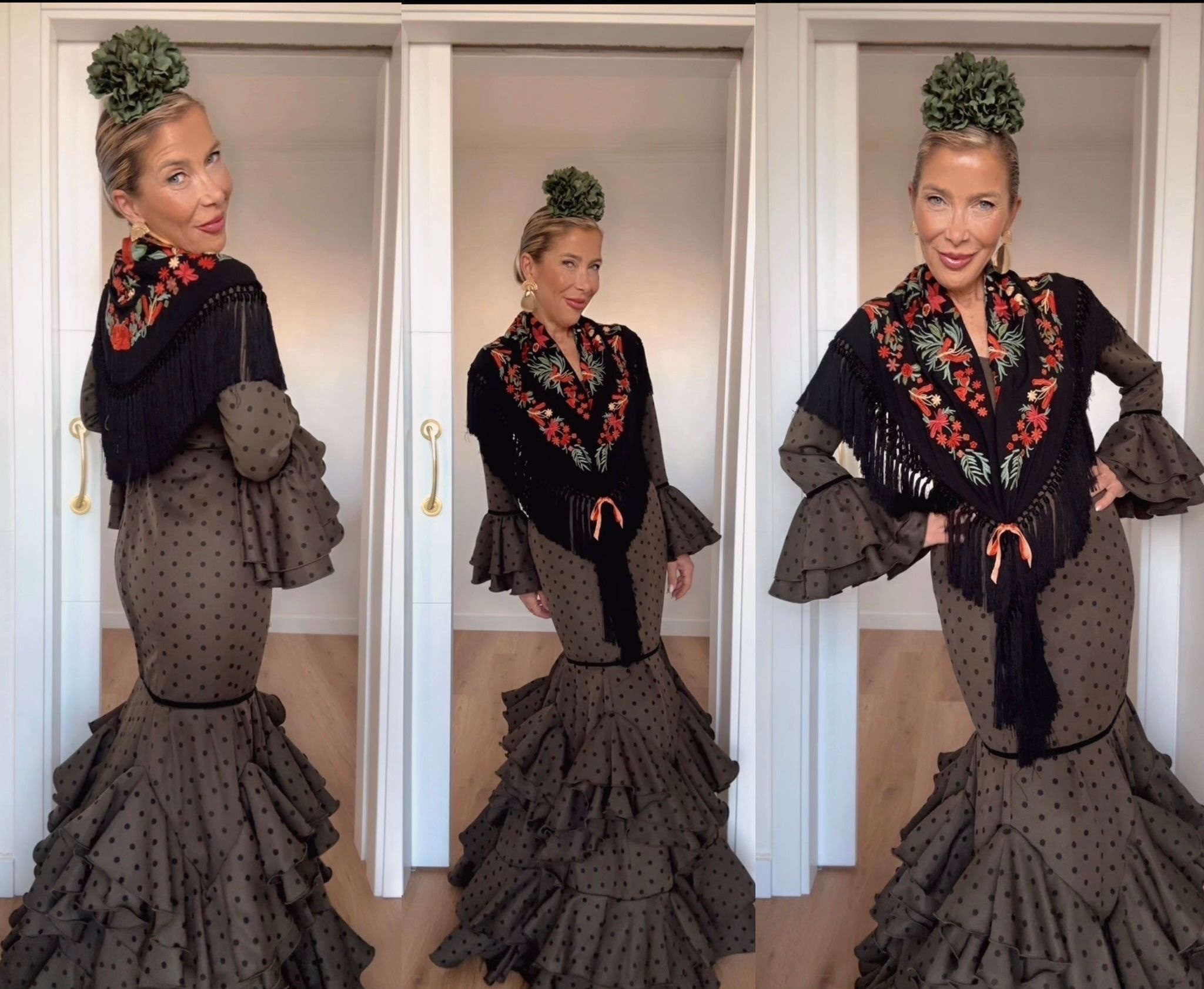 Traje Málaga Verde Caqui Lunar - Imagen 3