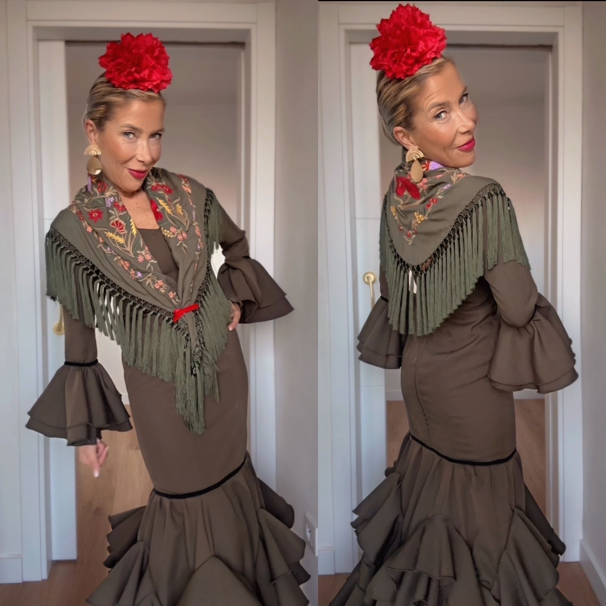 Traje Málaga Verde Caqui Liso - Imagen 3