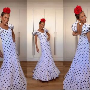 Bata Rocio Blanco Lunar Negro