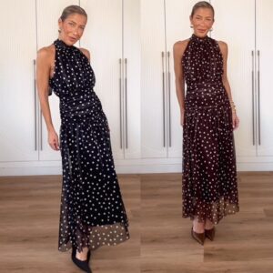 Vestido Halter Topos