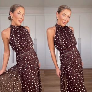 Vestido Halter Topos