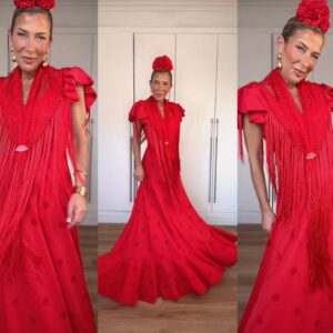 Bata Romero Rojo lunar Rojo