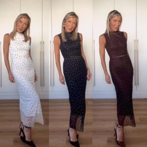 Vestido Ajustado Topos