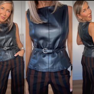 Top Polipiel Negro