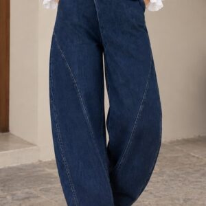 Jeans Barrel Doble Botón