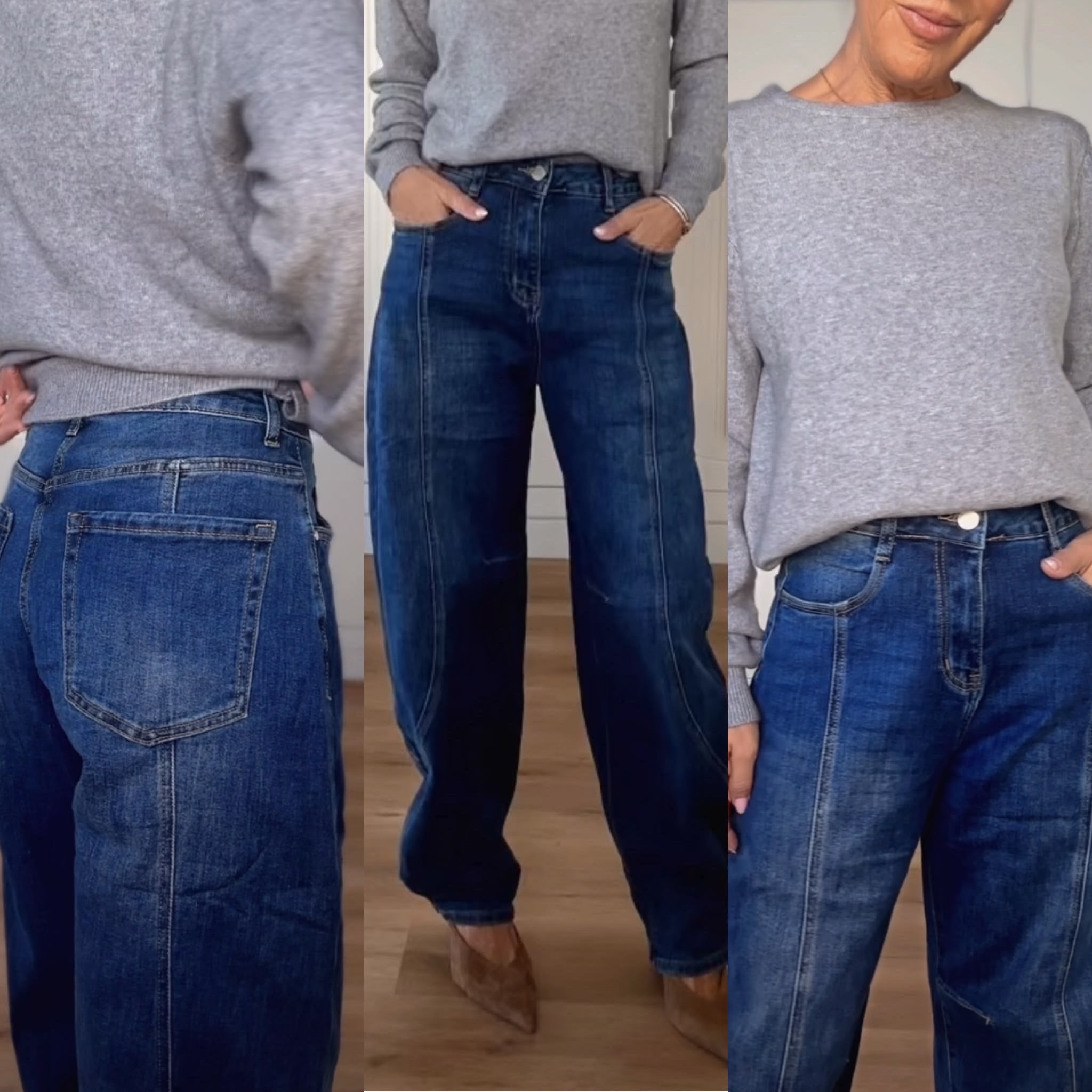 Jeans Barrel Azul Oscuro